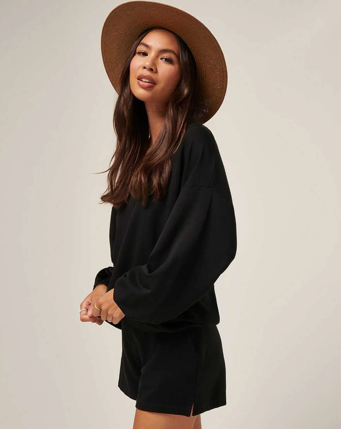 Cloud Terry Vneck Top